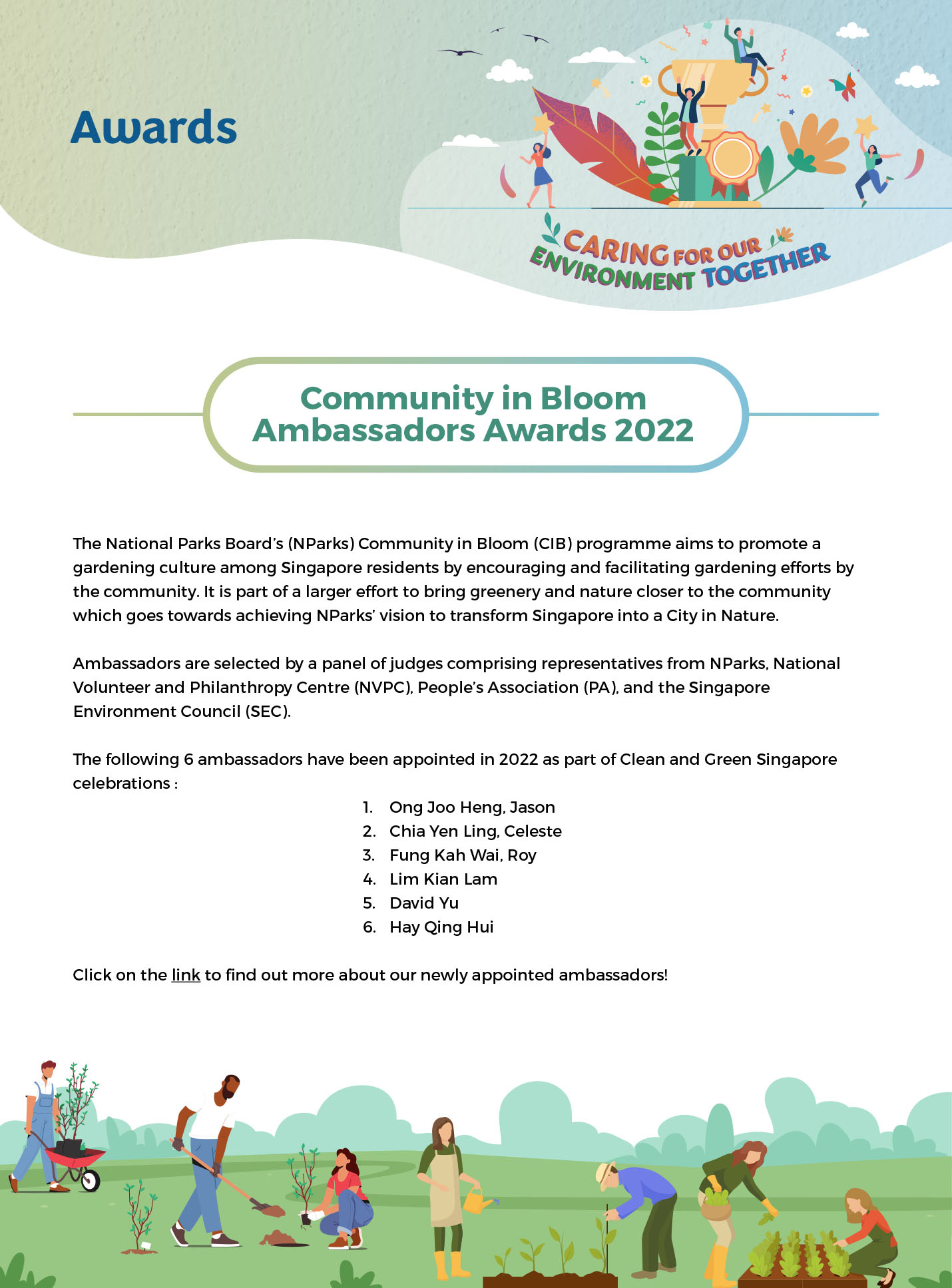Awards_Community in Bloom Ambassadors Awards 2022