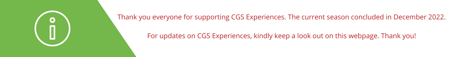 CGS Experience Dec 2022