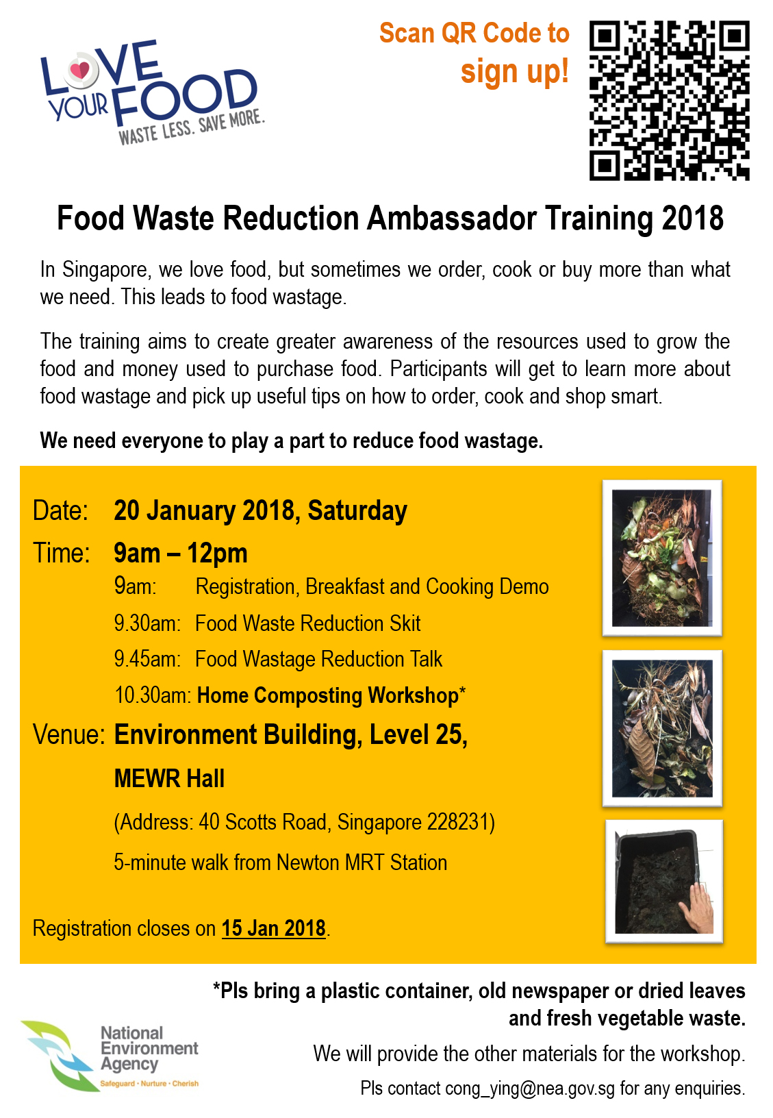 Food Waste Reduction Training Poster